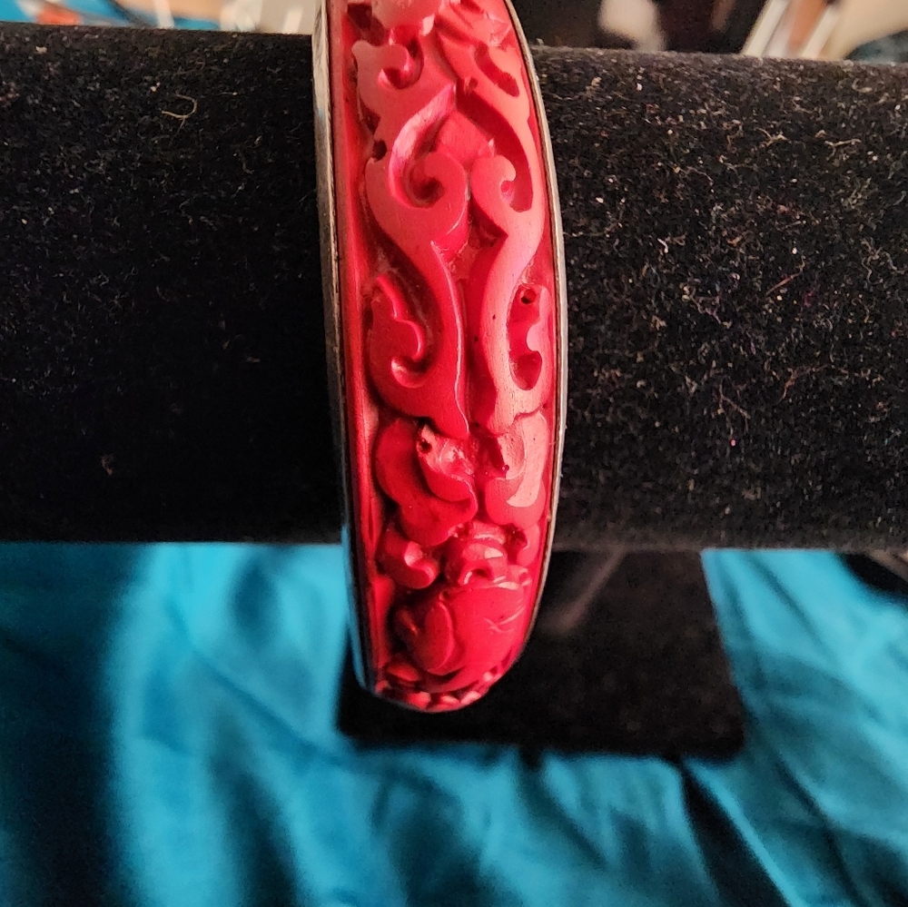CINNABAR AND STERLING BRACELET - Picture 5 of 5